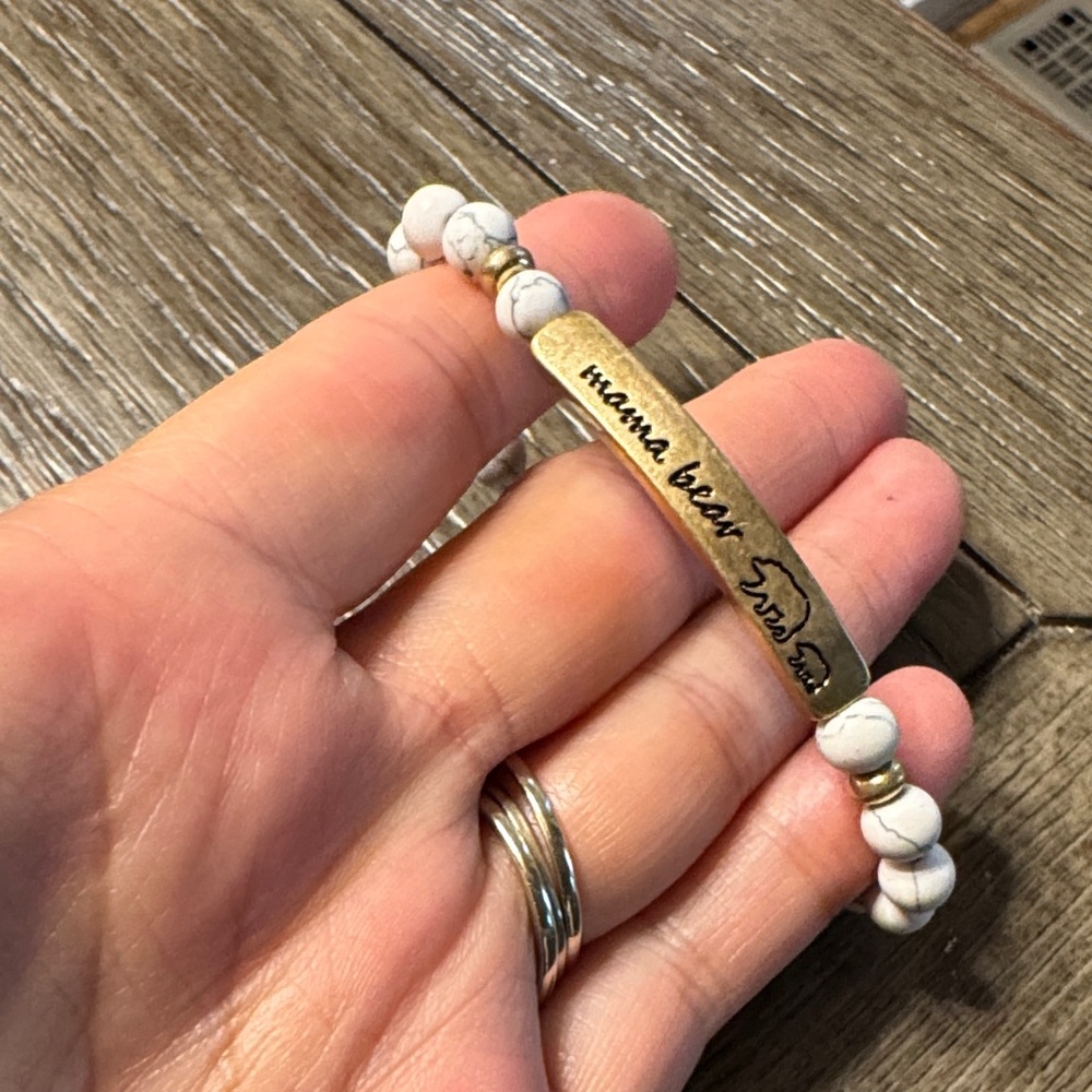 Mama Bear Gold Bar Quartz gemstone Bracelet
